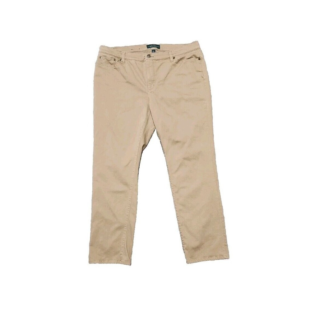 Ralph Lauren Jeans Women's‎ Size 16 Beige Tan Classic Straight Denim Pants